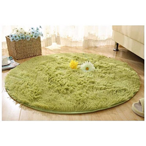 100 cm Fluffig Anti-halk Shaggy Area Matta Golvmatta Gr?nt gr?s Sovrumsmatta