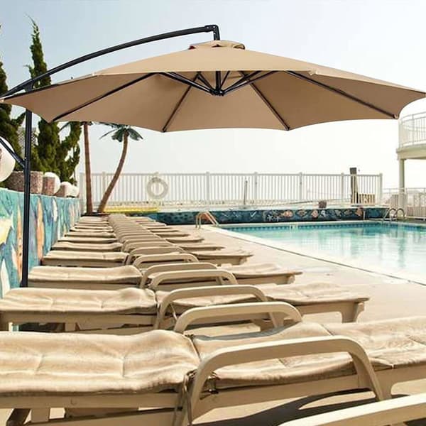 Replacement Parasol Cover, 8 Ribs, 3 m, Waterproof, Anti-UV, Replacement Fabric, Black