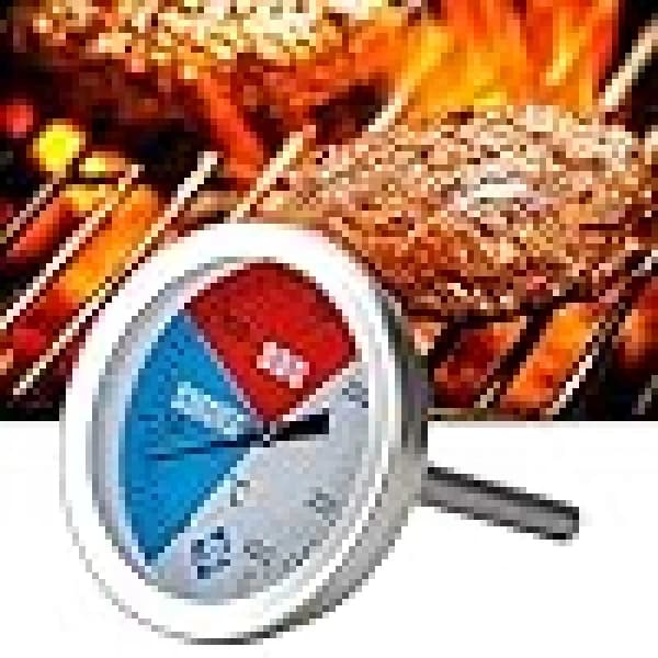 Kullgrilltermometer med rustfri stålsonde, vanntett overflate, justerbar montering for BBQ-røyking