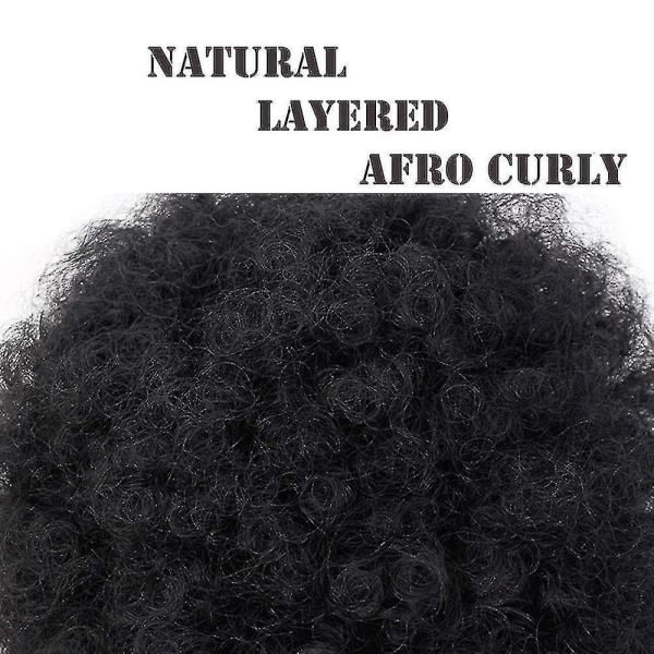 TG Afro Puff Dragsko Hästsvans Syntetisk Kort Afro Kinkys Curly Afro Bun Extension Hårstycken Uppsatta hårförlängningar