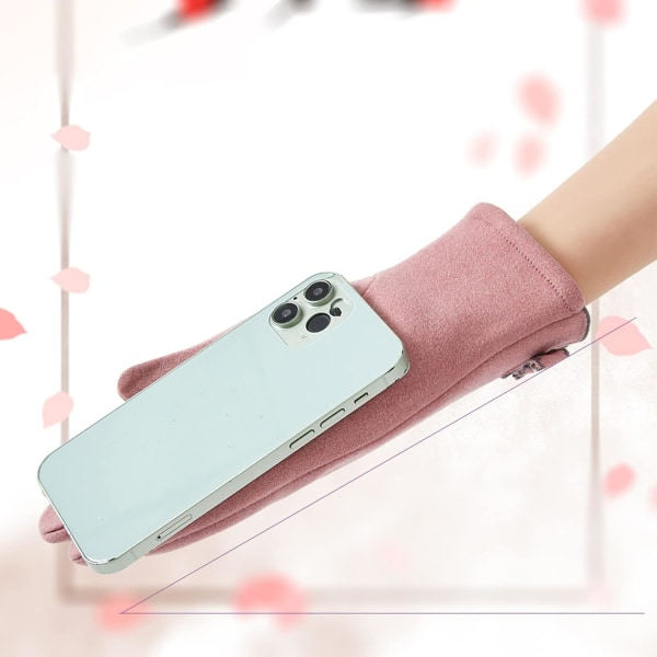 Söta Bow Fleece Touchscreen Halkfria Vinterhandskar