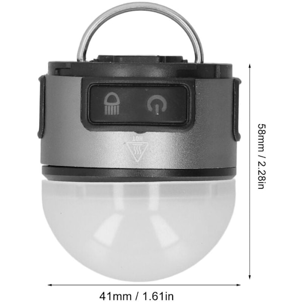 LED Pannlampa Typ C Ficklampa Magnetisk Bas för Utomhuscamping, DUBUNS