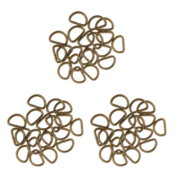 1/3/5 100 Styk Legering DIY D-Ringe til Webbing Bronze 12x8x1.8m 3Sæt