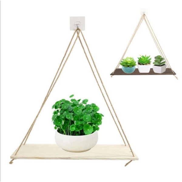 Tre-lags Svingende Veggmontert Plante Blomsterpotte Hylle Montert Flytende Vegghyller Nordisk