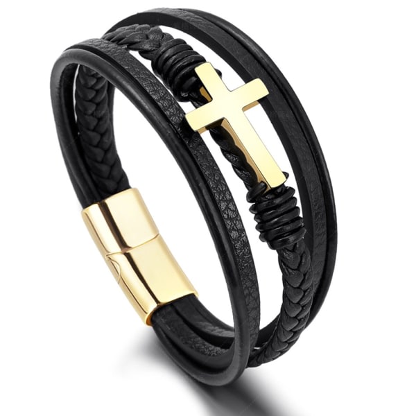 Stilsäkert Armband KORS (PU-läder) Svart 19CM