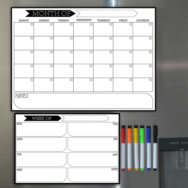 Magnetisk Kalender Tavla Skol Vecka Månad Schema Planering Organisation Utrustning Meddelande Whiteboard Skolmaterial 0.37 null - 3