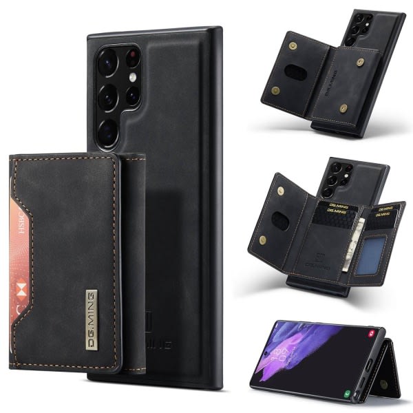 DG.MING 2 i 1 Vikbar plånbok & magnetiskt ska för Samsung Galax Svart Svart