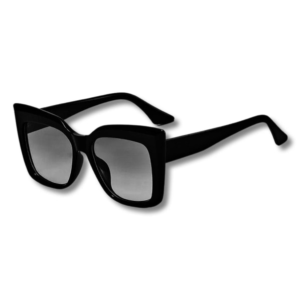 Stora svarta cat-eye solglasögon vintage retro oversize 2023 svart one size