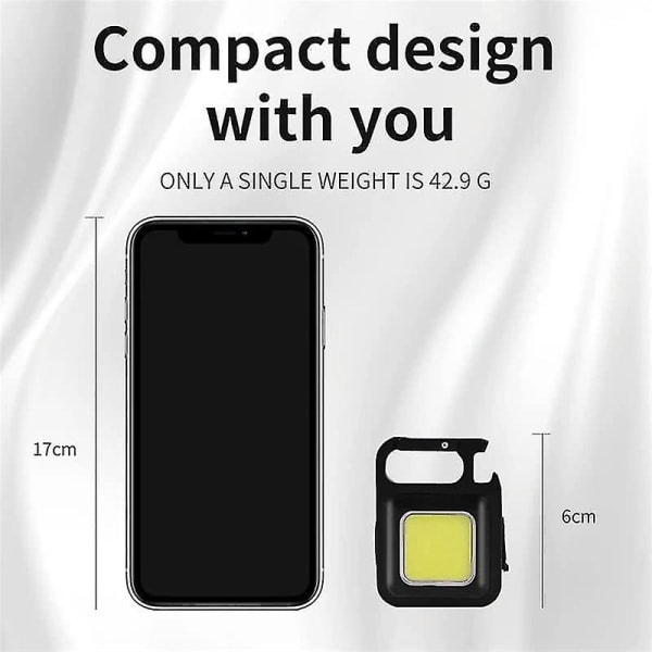 Mini LED COB Taskulamppu, 800 Lumenia COB Avaimenperä Taskulamppu tai Latautuva Mini LED Avaimenperä Taskulamppu