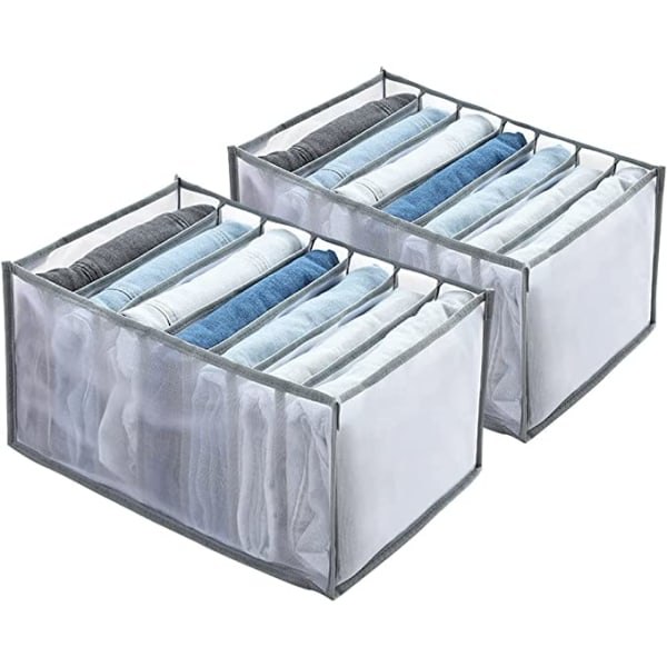 2-pakks Oppbevaringsboks for Jeans - Boks Organizer for Klær