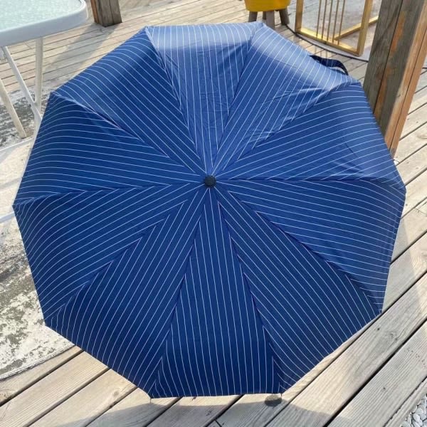 Forstärkt paraply, förtjockat automatisk fällbart paraply for män och kvinnor Dark Blue