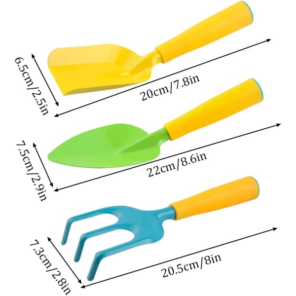 Sett for barn, 3 stk Mini hage- og plantesett Ergonomisk sett for hagearbeid for småbarn, hageelskere