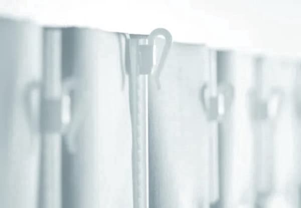 Gardinkroge Erstatning til Microflex Justerbare Gardiner, Hvide Plastik Stiftkroge til Gardinbånd og Gardinpaneler, 20-pak