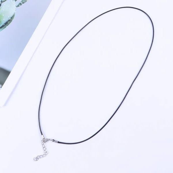 10 st vaxat halsband gör-det-själv smycken repkedja rep med hummerlås (svart)