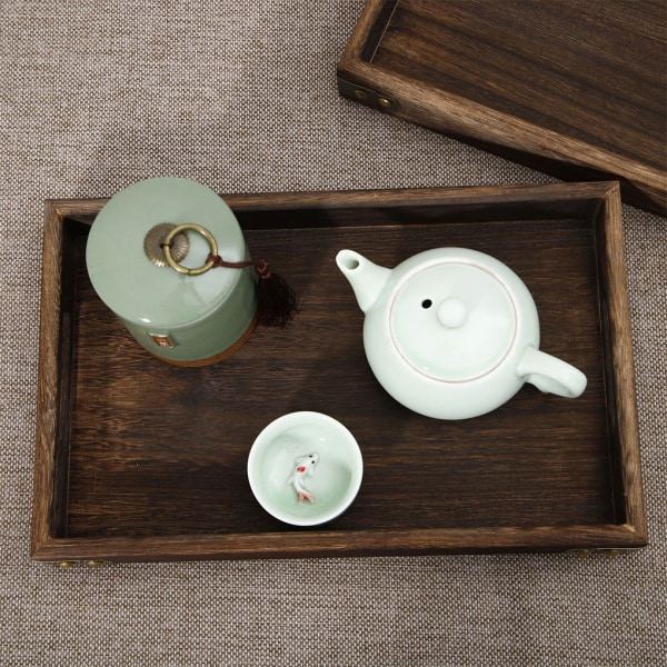 1/2 Serveringsbakke i orientalisk stil - holdbar og udsøgt 6*23,5*4cm 1Set