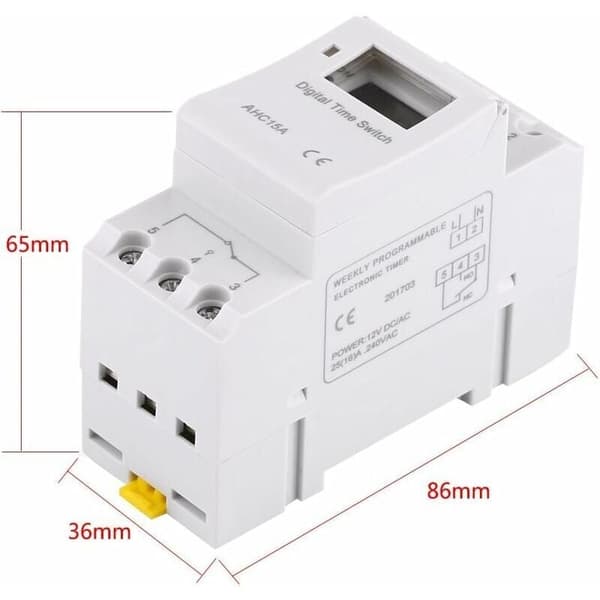 LCD Timer Ugentlig Elektrisk Tidsprogrammer Digital Timer Switch 15A(220V)..DEBUNS