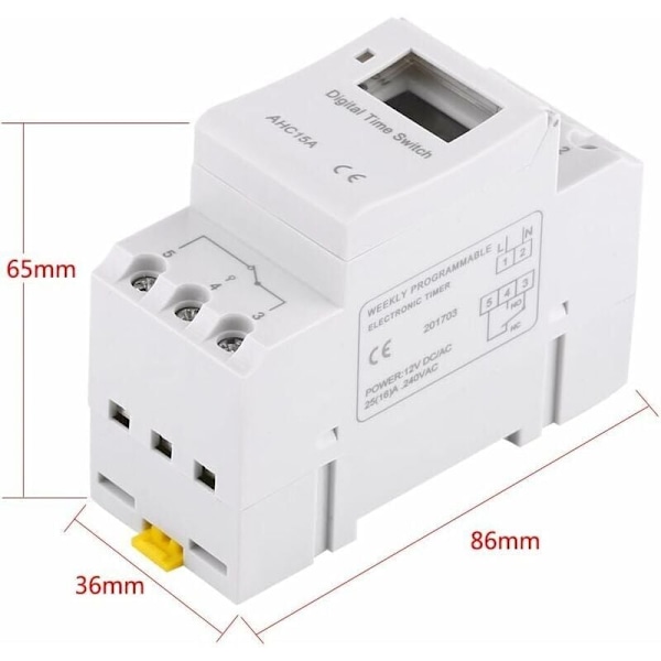 LCD Timer Ukentlig Elektrisk Tidsprogrammer Digital Timer Bryter 15A(220V)..DEBUNS
