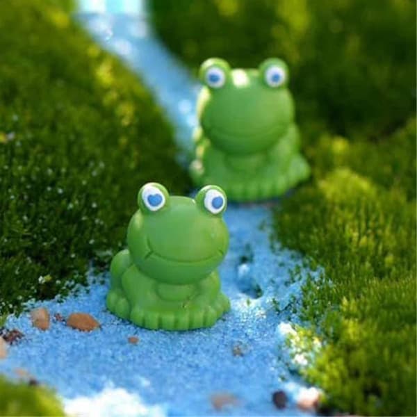 Mini Grodor 100-pack, Mini Groda Trädgårdsdekor, Gröna Groda Figurer, Mini Groda Resin Figurer, Mini Groda Figurer green