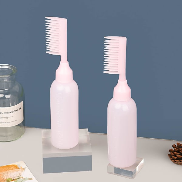 2-pack Root Comb Applicator Flaska Hårfärgningsflaska med