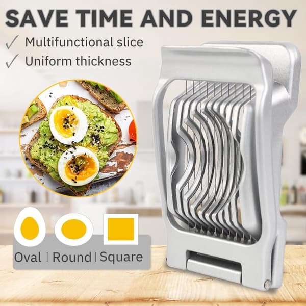 Eggdeler i aluminiumslegering - Eggkutter - Hardkokt eggdeler - Soppdeler - Profesjonell eggdeler - Multifunksjonell eggdeler