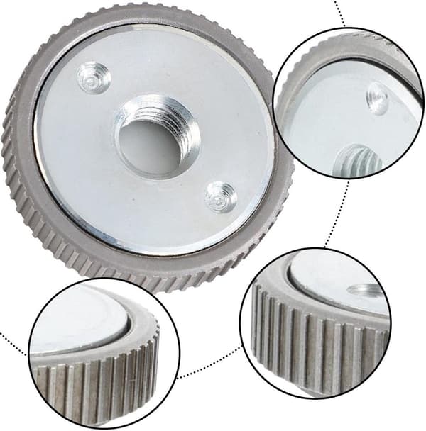 Snabbfäste låsmutter M14 14mm för vinkelslipskivor, verktygsfri flänsmutter i kolstål för slipning och kapning, 2-pack