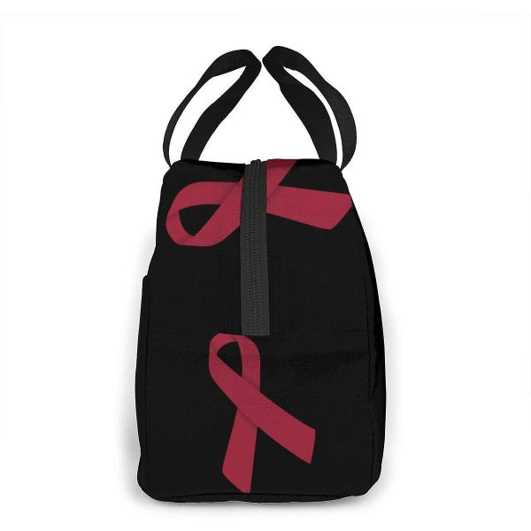 Myelom Bevissthet Burgunder Bånd Unisex Isolerende Matpose Tote Bag Lunsjboks Kjølevesker For Utendørs / Arbeid / Universitet