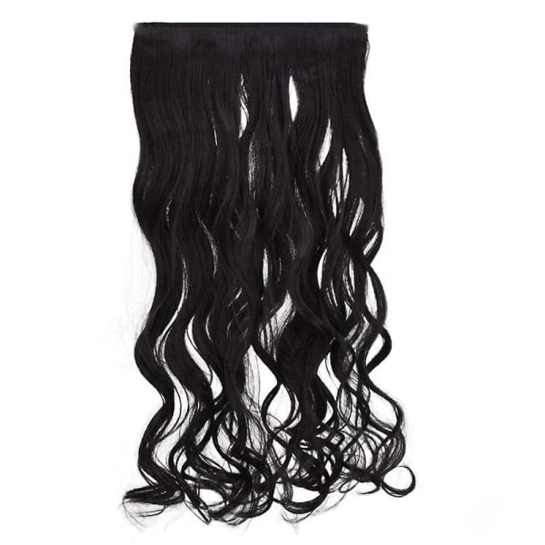 TG Kvinnor peruk hårforlengning fem klipp låst hår i ett stykke hårinslag w491(svart brun)