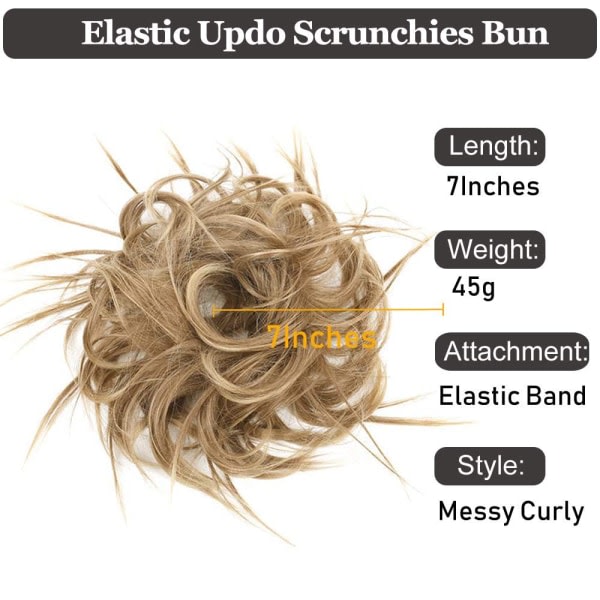TG Uppsatt hårförlängning (ljusbrun blandning naturlig blond)