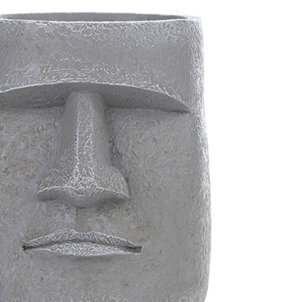 1/2/3/5 Påskeø-Statue Blomsterpotte Sukkulenter Potte til Hjemmet Grå Type 4 1 stk