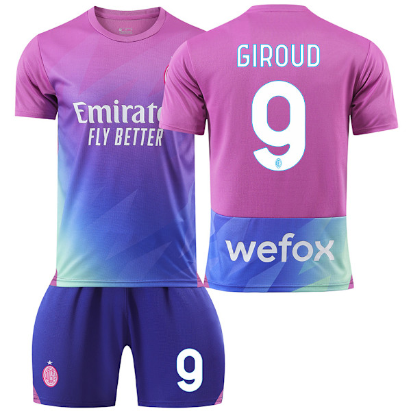 Träningskit för barn, vuxen jersey set, fotbollslag kit för föräldrar och barn NO.9 Inga strumpor NO.9 No socks 16#90-100cm