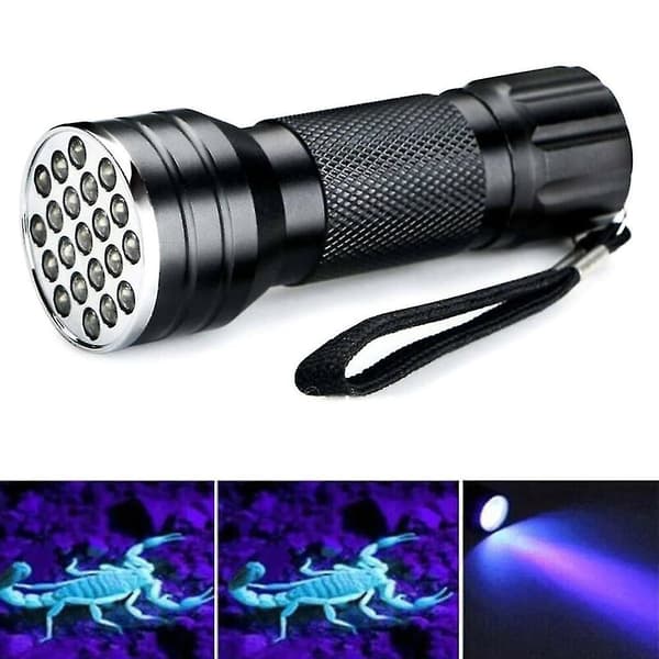 UV Black Light Flashlight - UV Lamp with 21x LED - Energy Efficiency Class: A - High Illumination