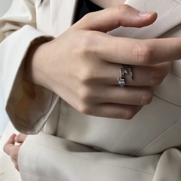 Damring, silver 925 – tunnt justerbart ring 7#