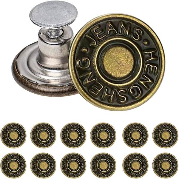 12 stk. 17 mm Justerbare udskiftningsknapper til denim og håndværk #8