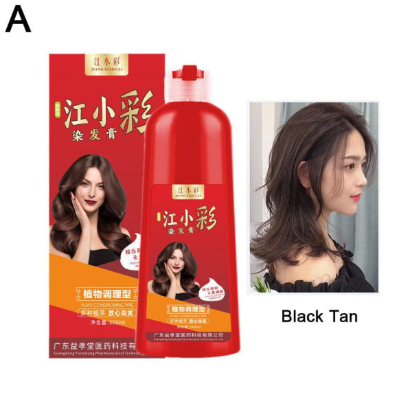 TG Sort/brun/kaffe hårfarveshampoo Urtebaseret hårfarvning S sort te 500ml