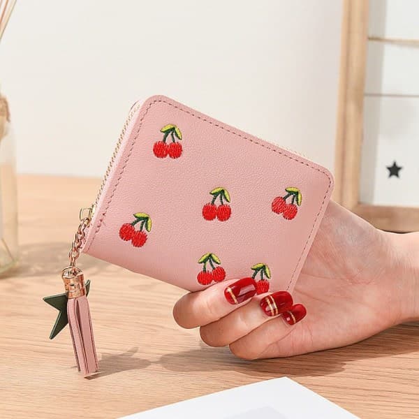 Tofs Mini Myntbörs Kort Liten Plånbok ROSA