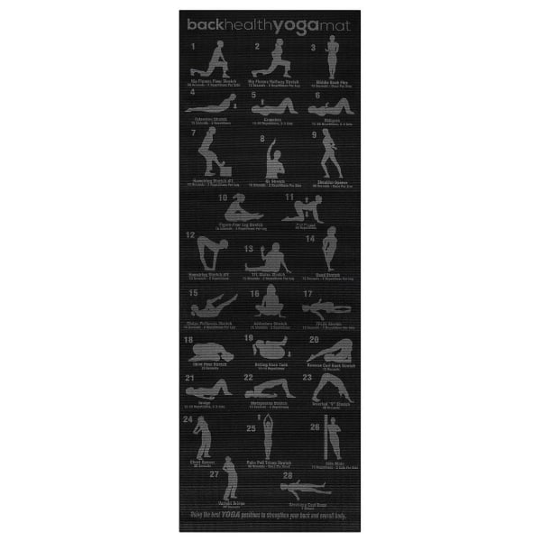 TG Yogamåtte - 28 Yogaposer - Sort Sort