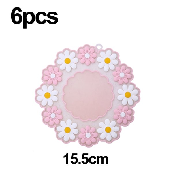 Silikonunderlag for drikkevarer, sklisikkert silikonkoppunderlag Rosa medium