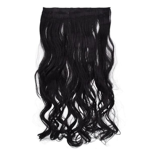 TG Kvinnor peruk hårförlängning fem klipp lockigt hår i ett stycke hårinslag w491(svart brun)