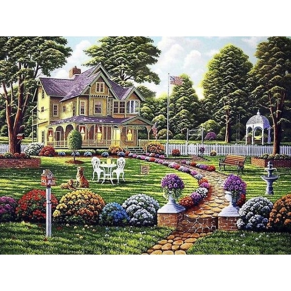 Dww-30 X 40 Cm, Jardin Diamantmaleri Broderi Diamant Maleri Lærred 5d Billede Børn Voksen Rhinestones Sæt Puslespil Tegning Dekoration Væghængt Soveværelse