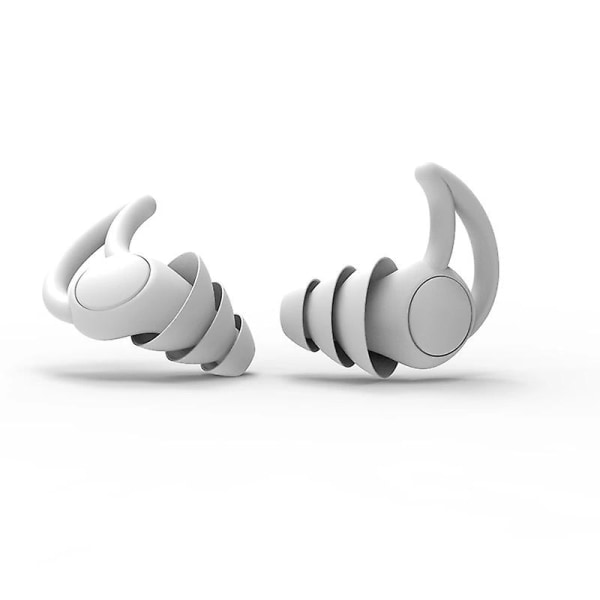 Bullerreducerende öronproppar i silikon (grå-3 pilsner)