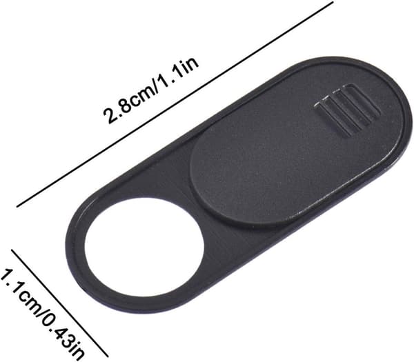 Webcam-cover 0,77 mm ultratynd skyder, kamerabeskyttelse til bærbar computer, tablet, smartphone, hjemmekontor og rejser, sort