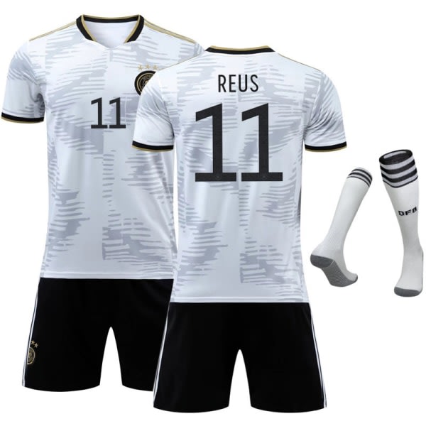 2022 Tyskland Jerseysæt Barn Vuxna Fotbollströja Träningströja No.11 REUS XS