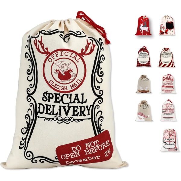 Galaxy Tomtesäck Presentförpackningspåsar, Julväska Tomtesäck med dragsko färg 2
