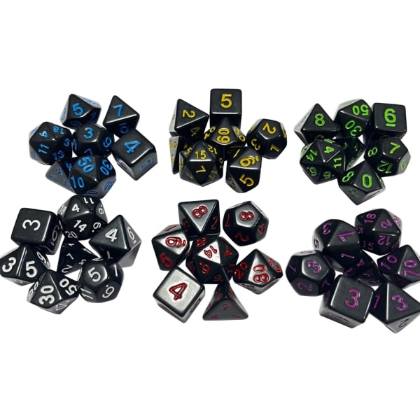 7 stk DND-polyedriske terninger RPG-terninger til Dungeons & Dragons, Pathfinder-MTG, D&D-rollespil, sæt Gul