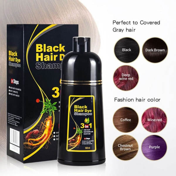 TG 30ml Sort Kaffe Hårfarve Shampoo Naturlig Hurtig Hårfarve = Vinrød 30ml