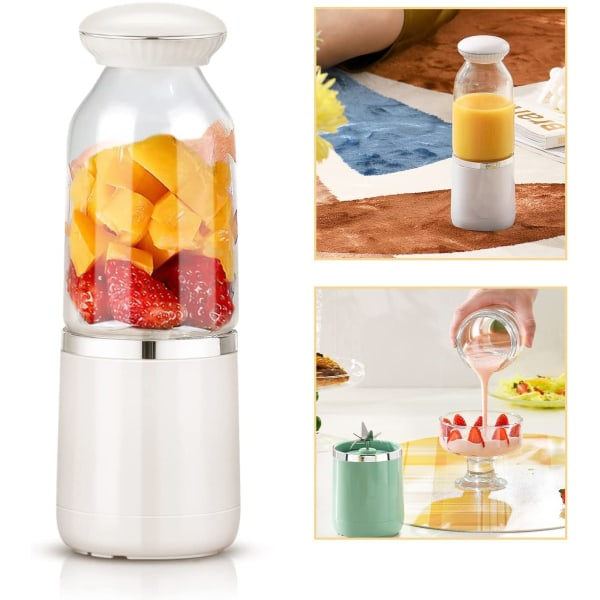 Bærbar blender, elektrisk blender, hvid