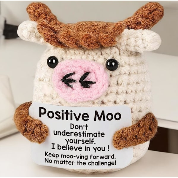 Amazons bestselgende ull Håndheklet froskeornament for emosjonell støtte, positivt energikort Highland cattle 1
