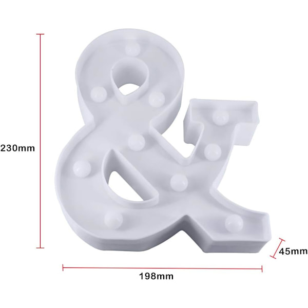 Dekorativa LED-bokstavslampor för fester och bröllop, batteridrivna (&) och