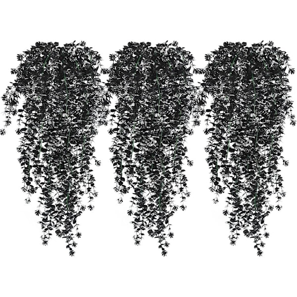 69 mesh eukalyptus kamelia vin efeu blandet farve simulering grøn plante pengeblad vægophæng lille lotus Black and White