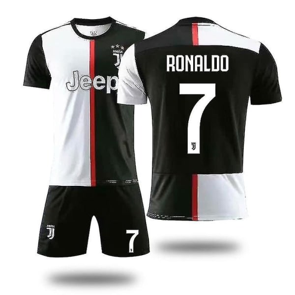 Juventus Tröja 2019-20 Cristiano Ronaldo #7 CR7 Hemmafotbollströja Barn Vuxen 3-Delat Tröjset Vuxen Barn Fotbollströjor L